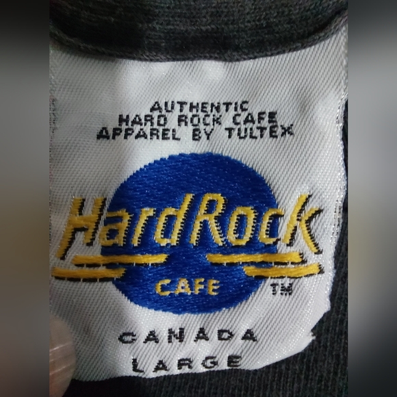 Vintage 90s Hard Rock Cafe Peace Sign Toronto Size L Grunge Distressed Alt Goth - Picture 4 of 7